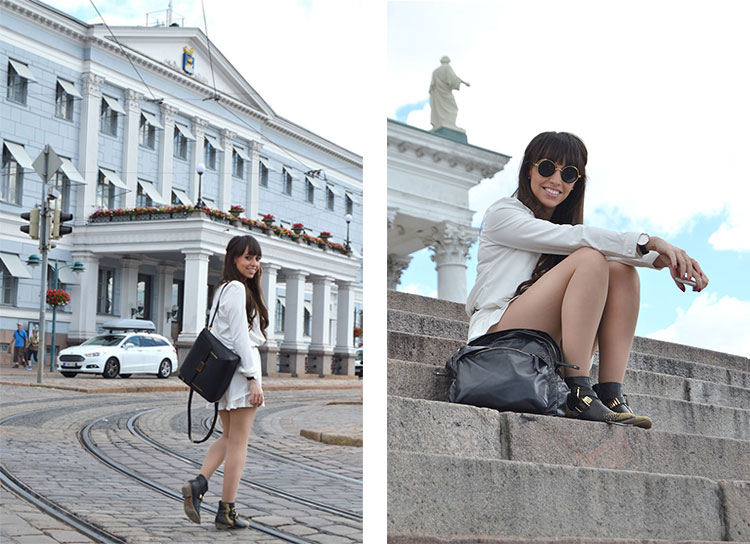 Visit Finland, Helsinki, street style, white playsuit, studded boots, white short jumpsuit