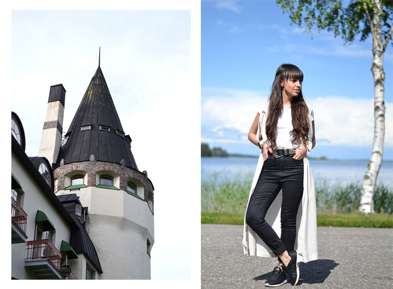 Finland, punkharju, Street style, sneakers, high waisted pants, long trench vest, casual outfit, sneakers outfit
