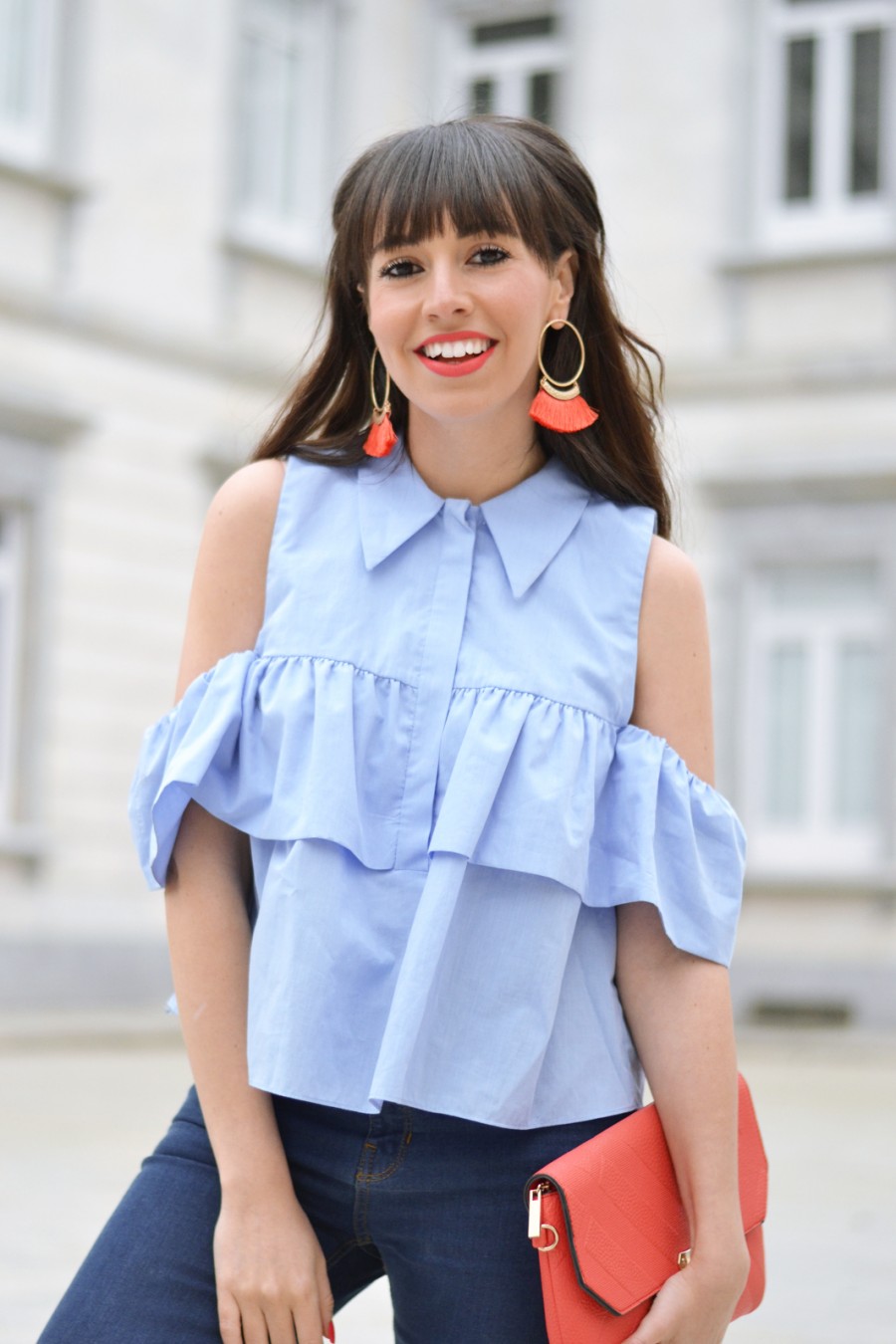 SPRING OUTFIT CUT OUT SHOULDER SHIRT Wear Wild