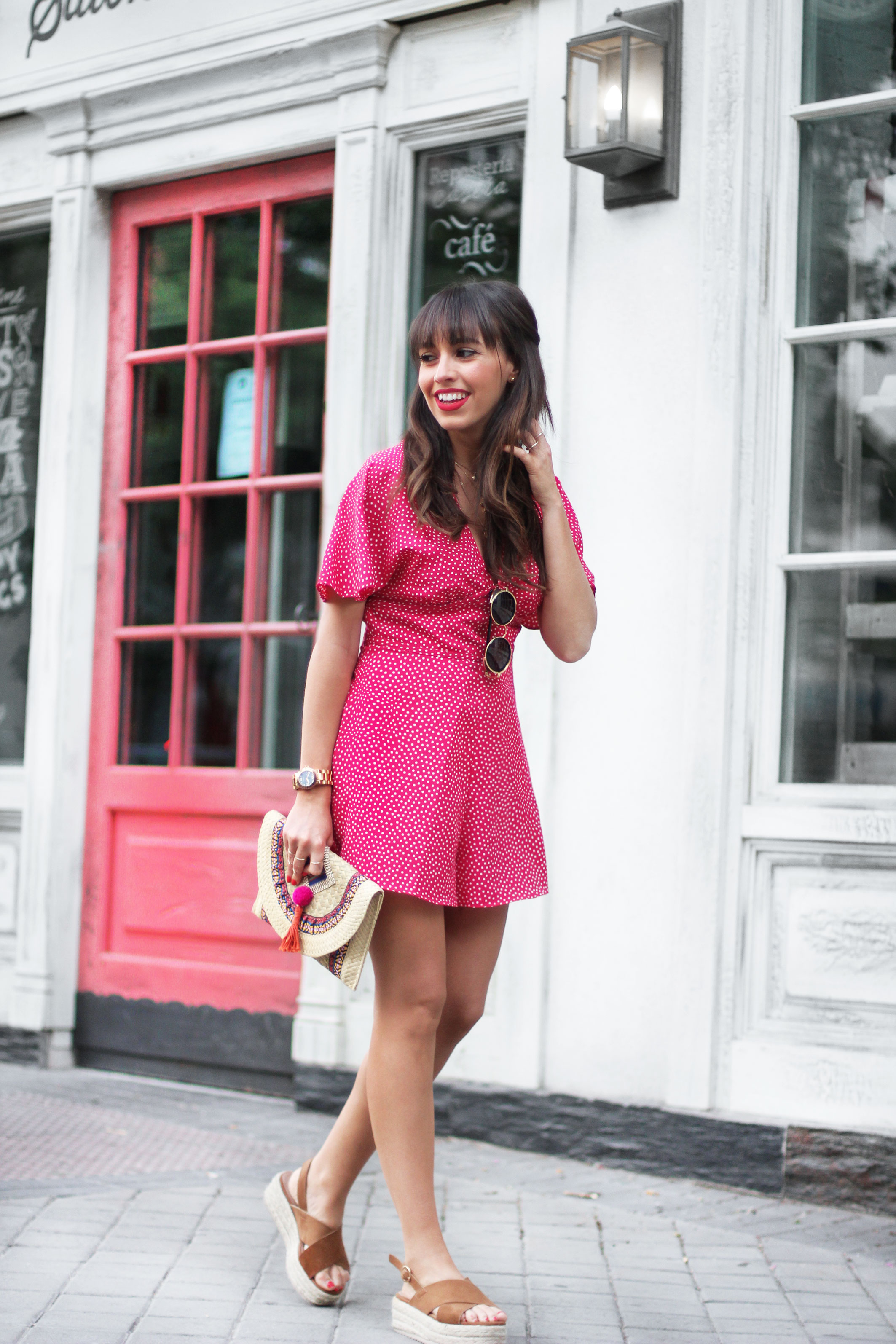 pink summer dress, street style, summer outfit